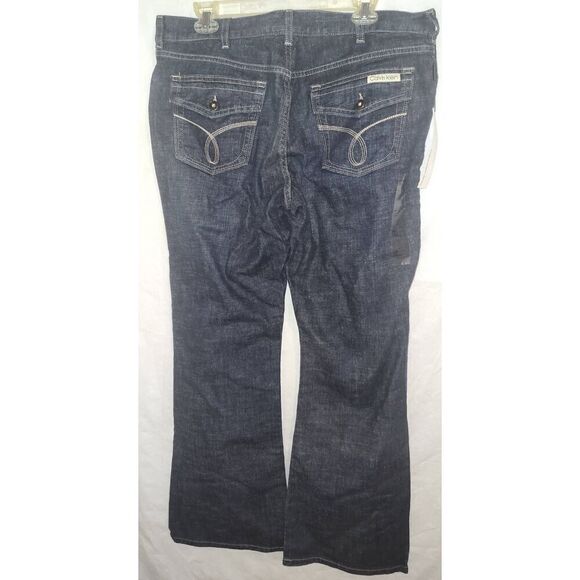 NWT Calvin Klein women size 14/32 FLARE jeans Double stone wash - Picture 2 of 11